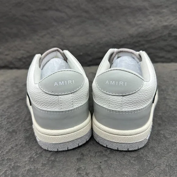 Amiri White And Grey Colorblock Low-Top Leather Sneakers